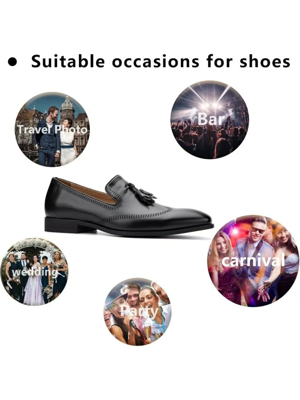 Men's Black Classic Luxury Stylish Fashion Rubber Slip On Loafers Dress Shoes